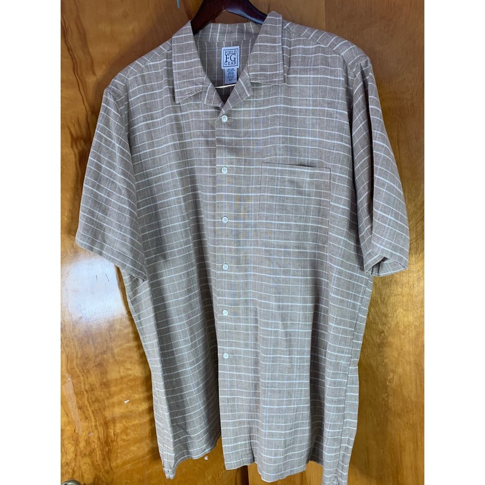 XLT Mens Linen blend camp shirt by Field Gear